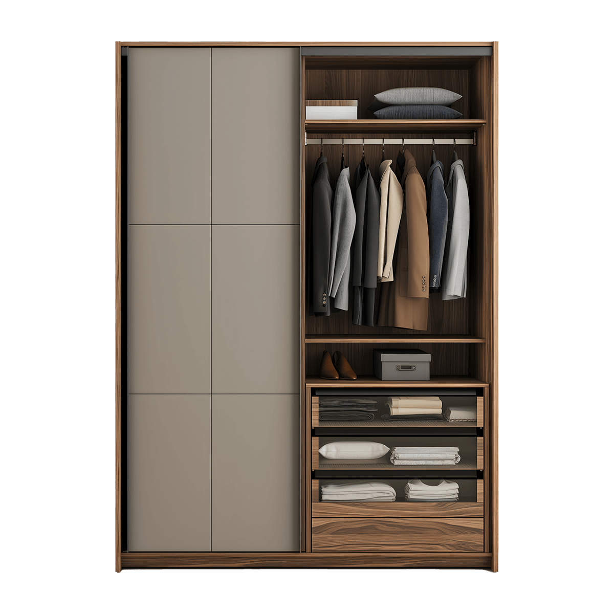 Modern Wooden Large Wardrobe - Image 2